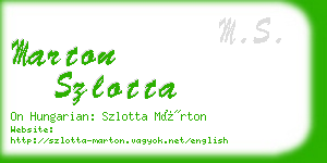 marton szlotta business card